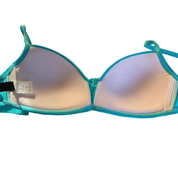 La Blanca Swim Bikini Top Size 6 Blue Loop Hook Closure Beach Ready Swimwear - Picture 9 of 9